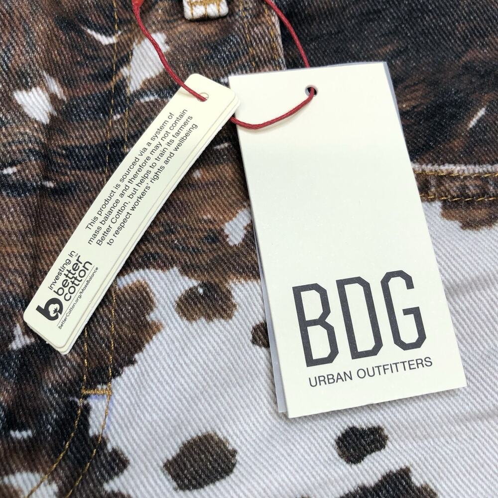 BDG Urban Outfitters Jaya Baggy Cow Print Wide Leg Jeans Low Rise Y2K 26x32 - Picture 2 of 14